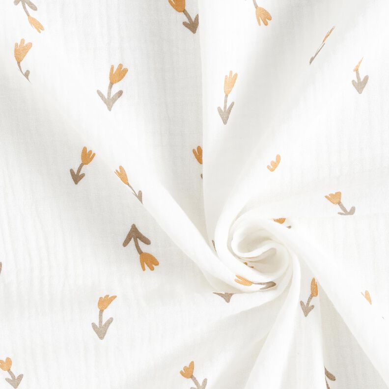 Tissu double gaze de coton Petite fleur – ivoire, image number 3