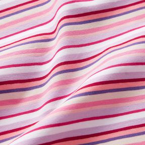 Jersey coton Ringelstreifen – mauve/rose vif, 