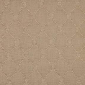 Tissu matelassé Tissu gaze de coton Vagues – beige foncé, 