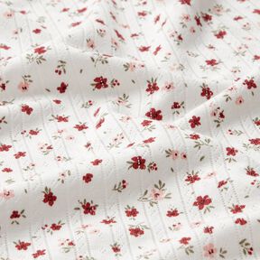 Ajour Jersey coton Petites fleurs – ivoire, 