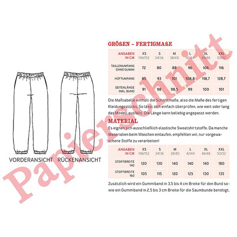 Pantalon de jogging avec poches dans coutures latérales FRAU JOJO | Patron prêt à découper | XS-XXL,  image number 8