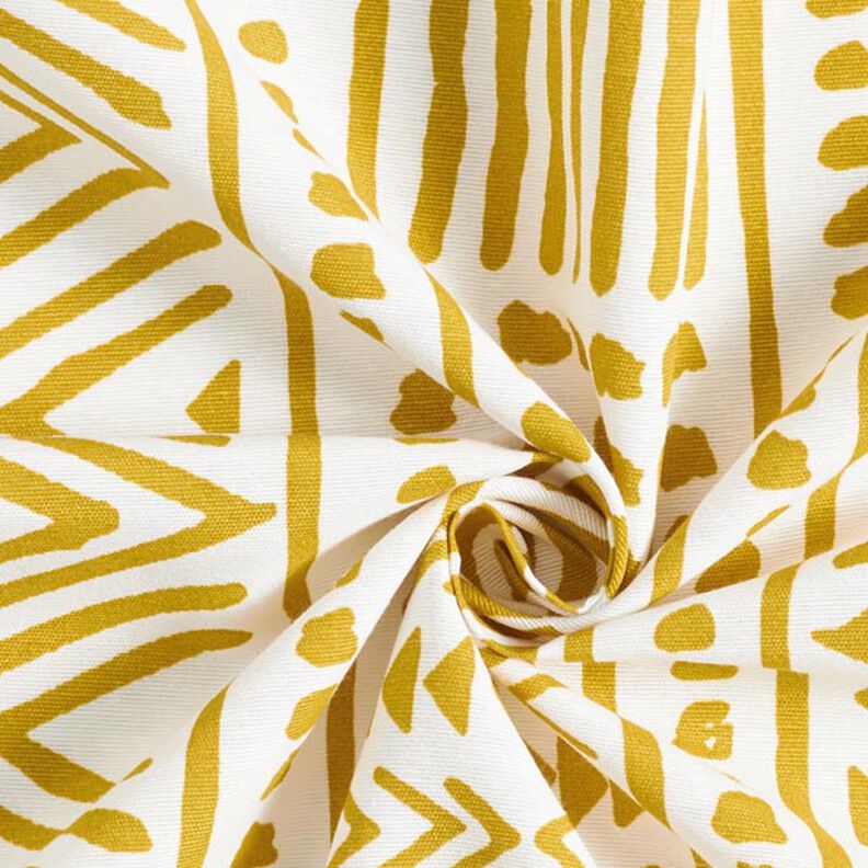 Tissu de décoration Canvas Ethno – moutarde/blanc,  image number 3