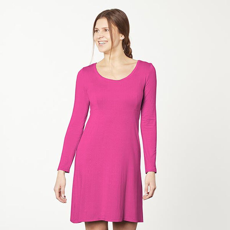 Jersey coton Medium uni – rose intense,  image number 6