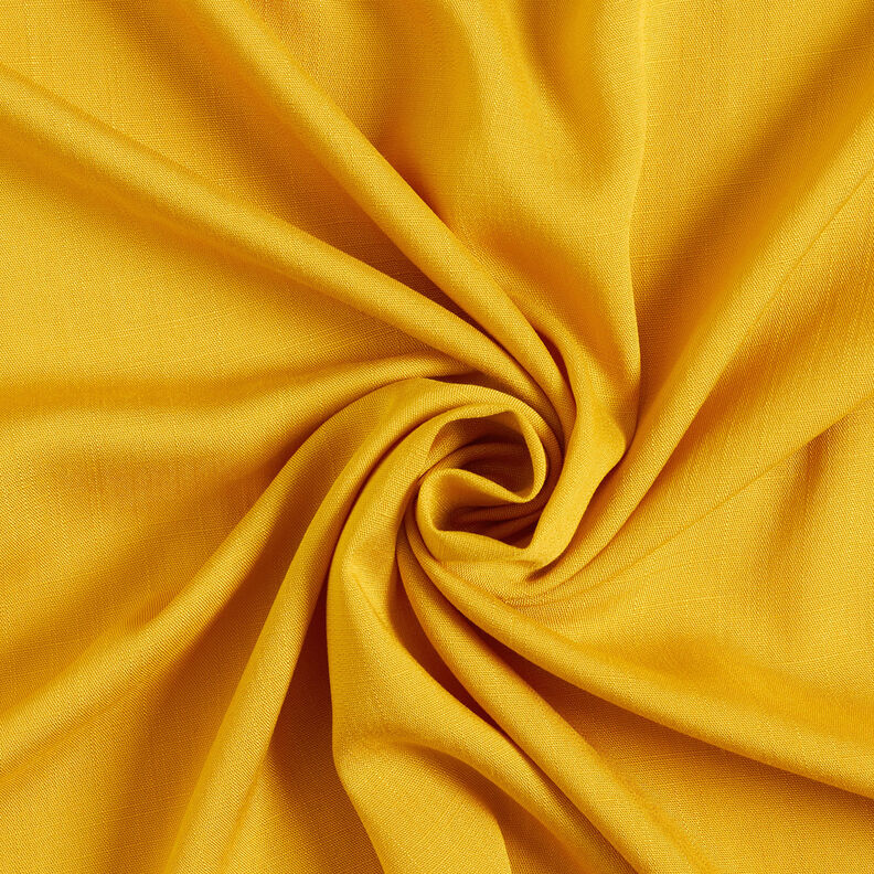 Tissu en viscose aspect lin – jaune curry, image number 1