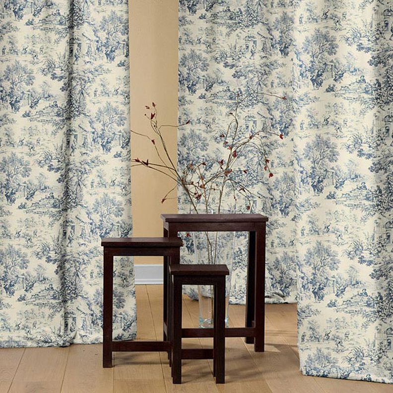 Toile de Jouy – bleu acier,  image number 4