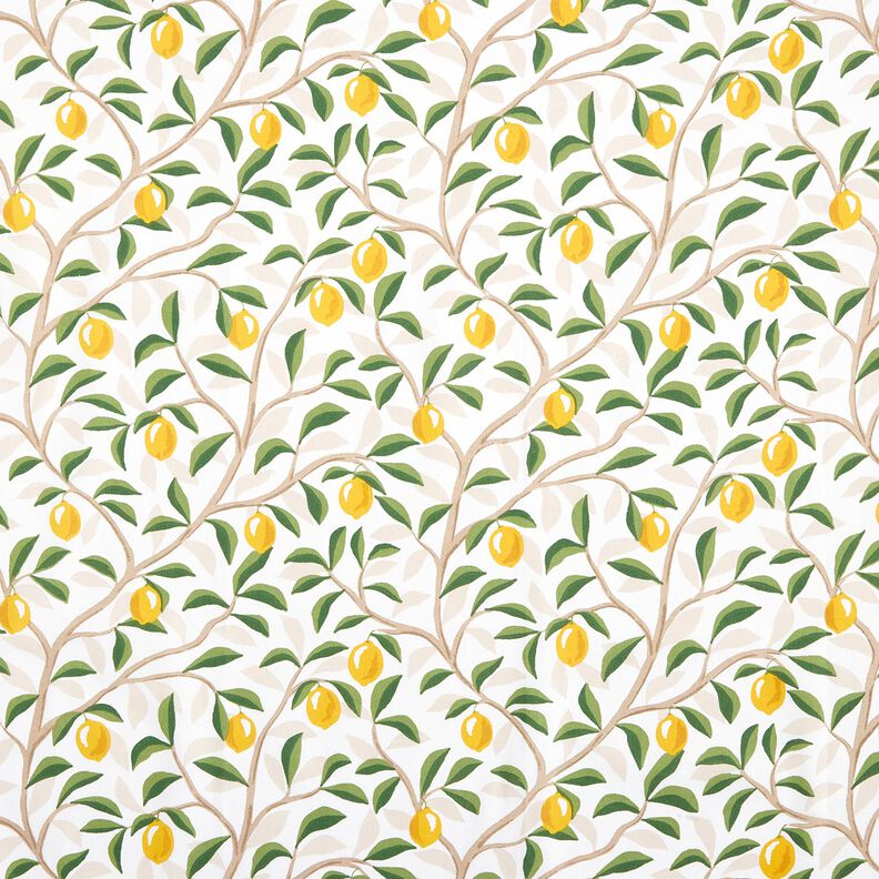 Coton enduit Peintures de citrons – blanc/jaune citron,  image number 1