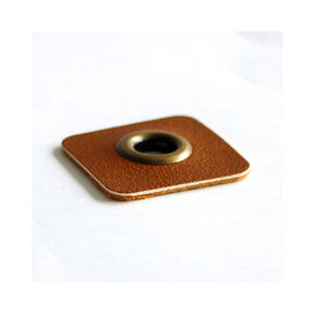 Œillet sur patch Similicuir – marron rouge, 
