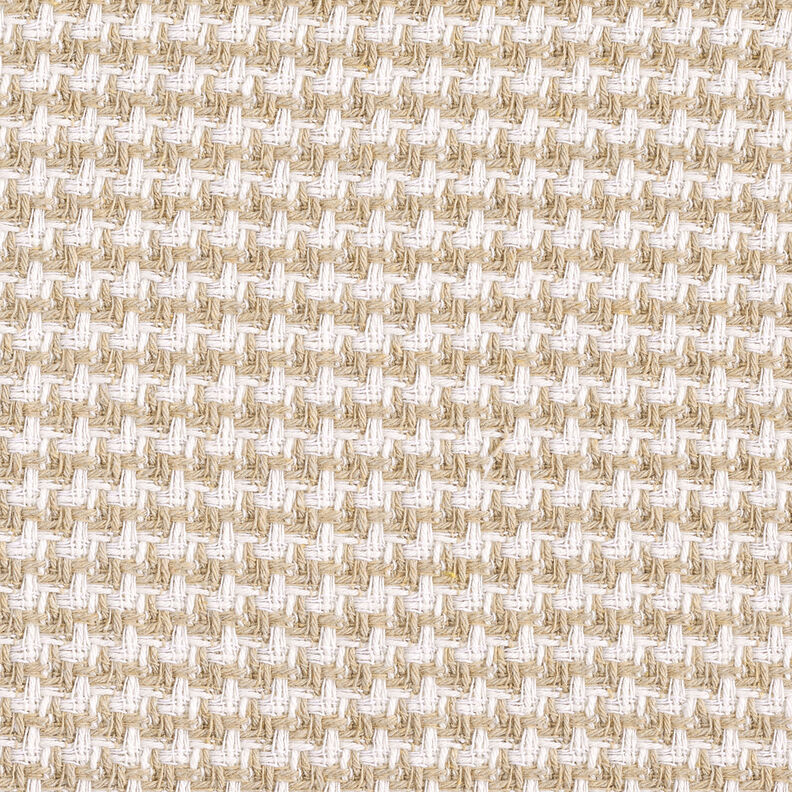 Tissu brut pour manteau Pied-de-poule – beige/blanc,  image number 1