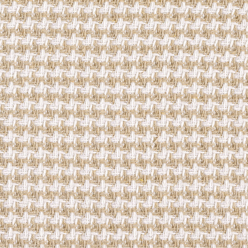 Tissu brut pour manteau Pied-de-poule – beige/blanc,  image number 1