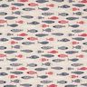 Tissu de décoration Semi-panama Banc de poissons abstrait – baies/nature,  thumbnail number 1