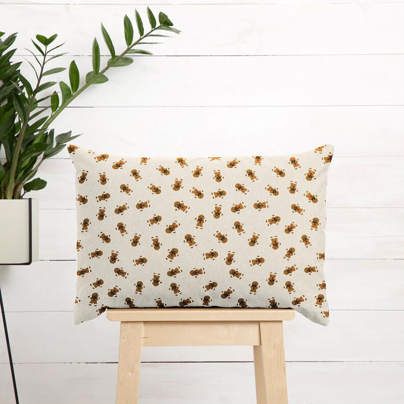 Tissu de décoration Canvas Bonhommes en pain d'épices – nature/caramel,  image number 6