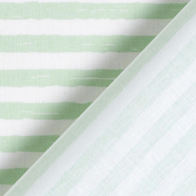 Tissu en coton Cretonne rayures décontractées – menthe clair/blanc, image number 4