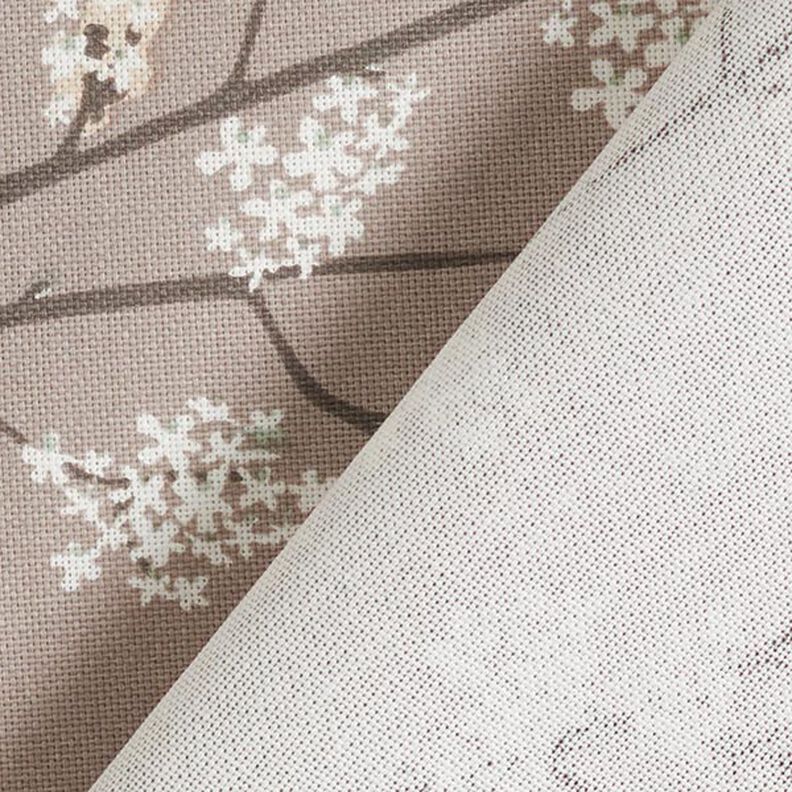 Tissu de décoration Semi-panama Rameaux en fleur – taupe,  image number 4