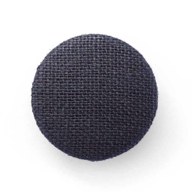 Bouton recouvert, Lin moyen – bleu nuit,  image number 1
