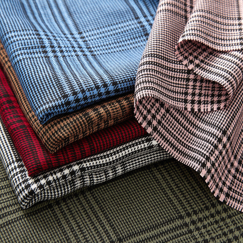 Tissu viscose Prince-de-galles – chili,  image number 6