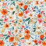 Tissu viscose Impression numérique prairie fleurie – blanc/orange,  thumbnail number 2