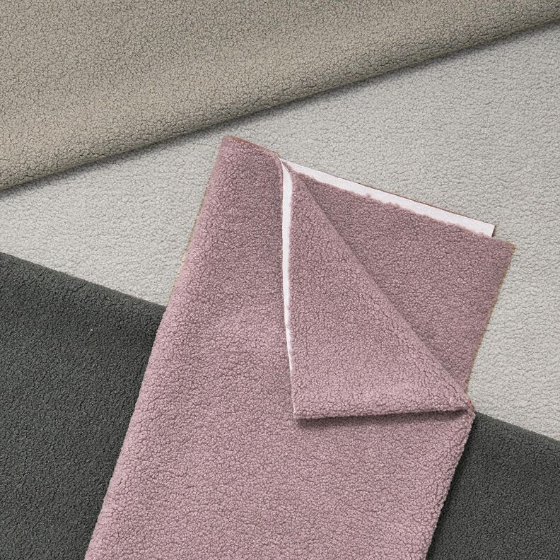 Tissu de revêtement Aspect peau de mouton – gris mauve, image number 4