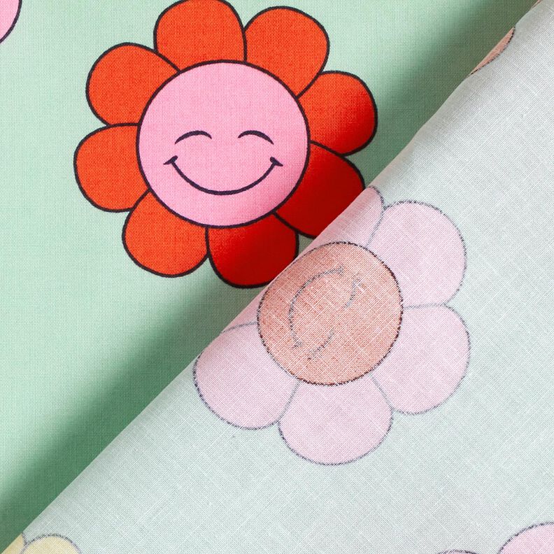 Coton enduit Fleurs joyeuses | Poppy Fabrics – menthe/jaune citron,  image number 5