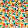 Mélange viscose lin fleurs stylisées – écru/orange,  thumbnail number 1