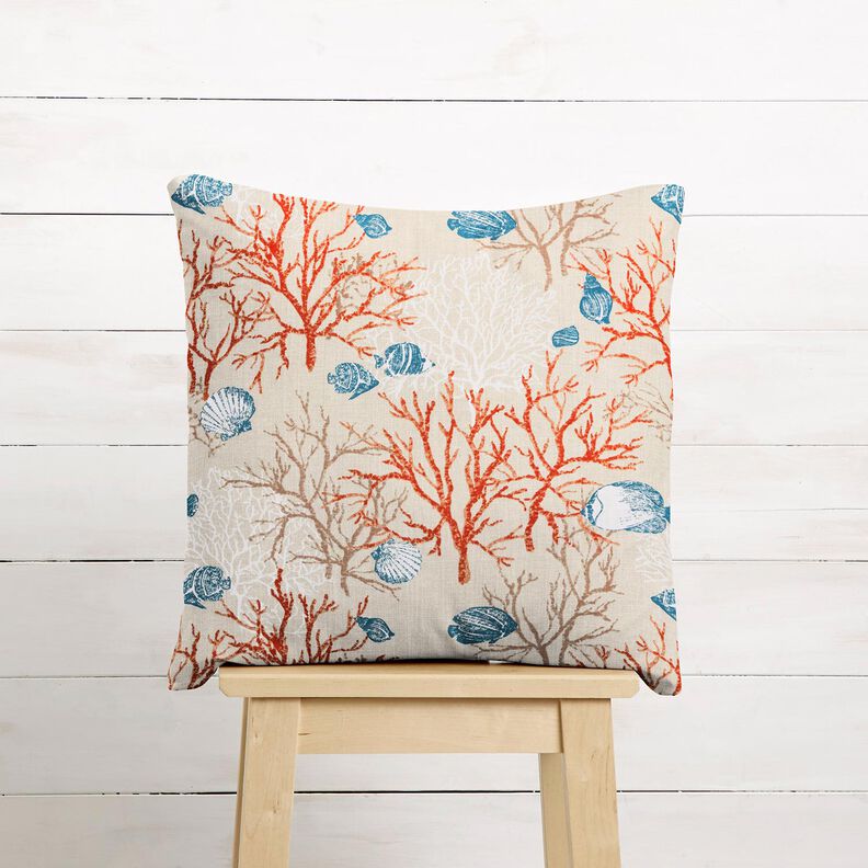 Tissu de décoration Panama Récif de corail – beige clair/terre cuite,  image number 7