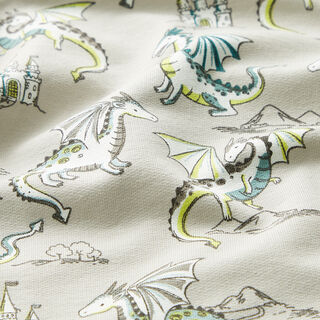 French Terry Sweat d’été Jolis dragons – gris clair, 