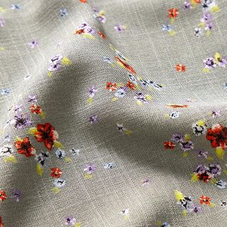 Tissu stretch viscose fleurs parsemées – gris, 