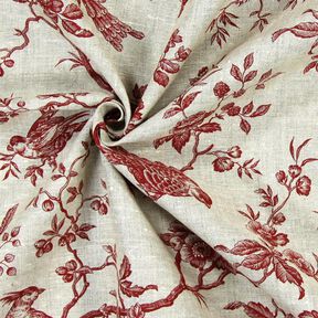 Lin de décoration Oiseaux – carmin, 