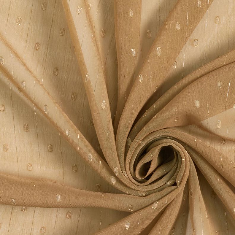 Mousseline Dobby métallisée à fines rayures – beige foncé/argent métallisé, image number 3