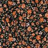 GOTS Jersey coton Fleurs d'automne Impression numérique – noir/orange pêche,  thumbnail number 2