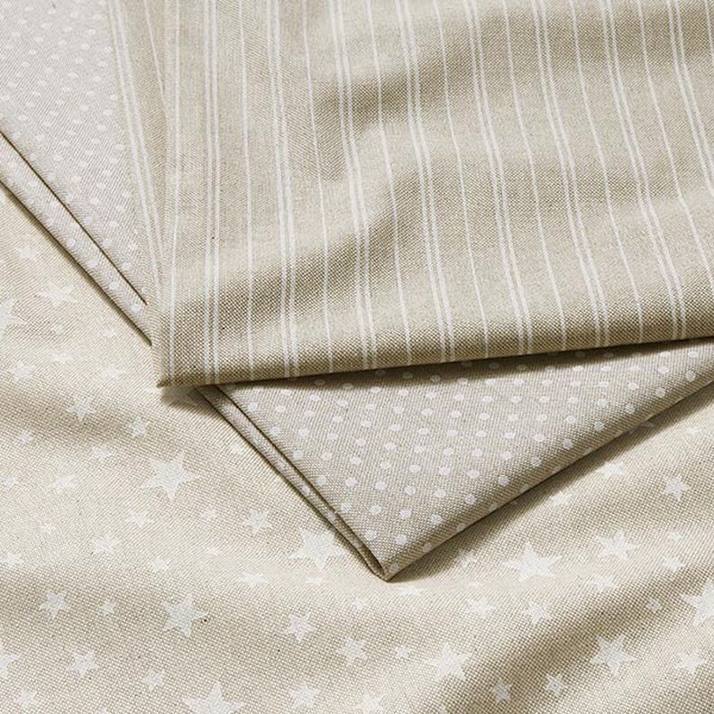 Tissu de décoration Semi-panama Rayures fines – nature/blanc,  image number 5