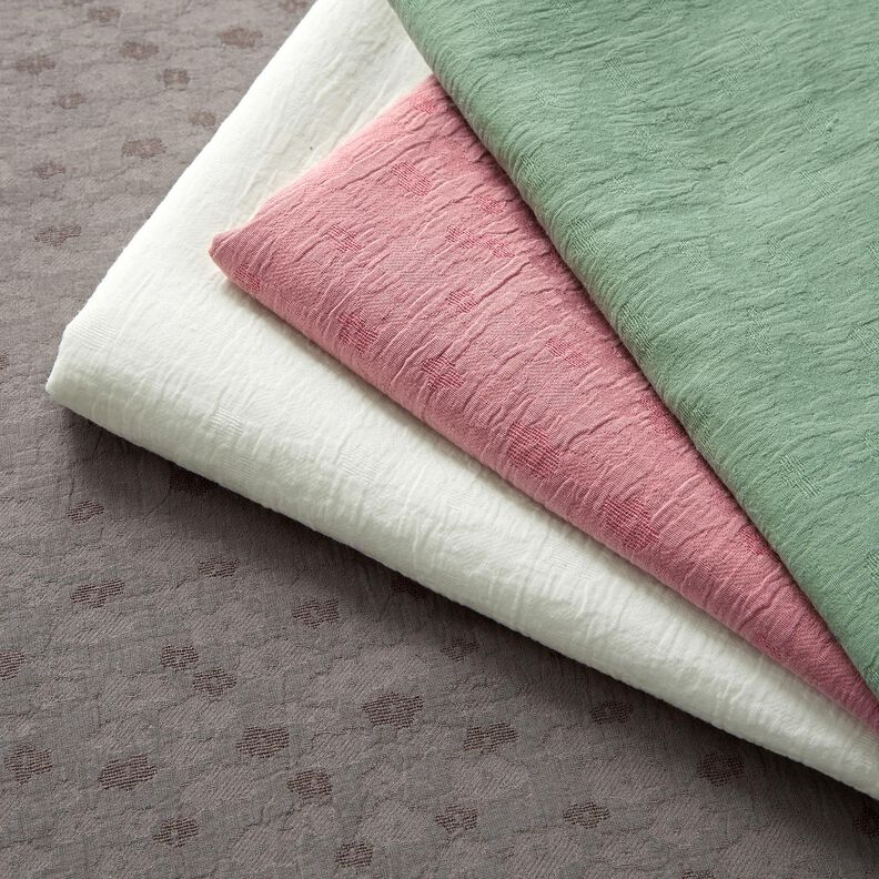 Tissu double gaze de coton Jacquard Fleurs – mauve, image number 6