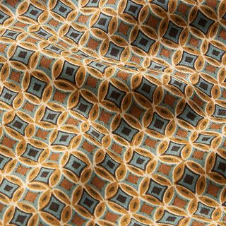 Satin Motif rétro géométrique – caramel, 