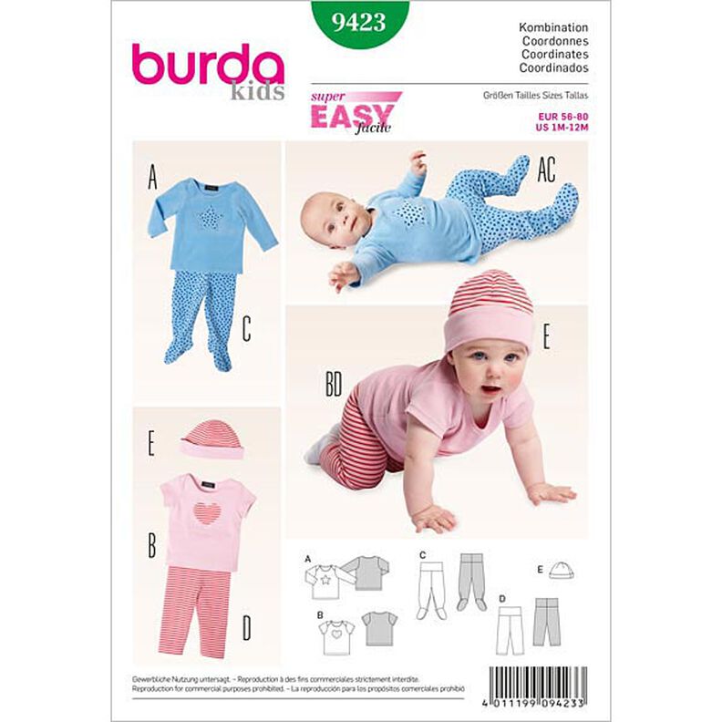 Shirt /  Pantalon / Bonnet, Burda 9423,  image number 1