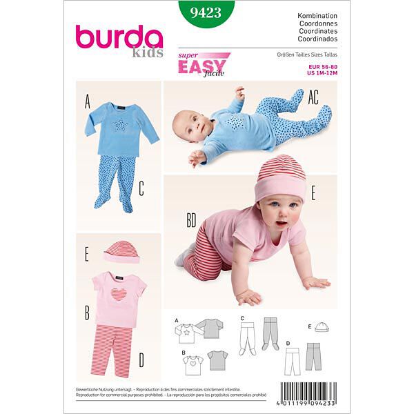 Shirt /  Pantalon / Bonnet, Burda 9423,  image number 1