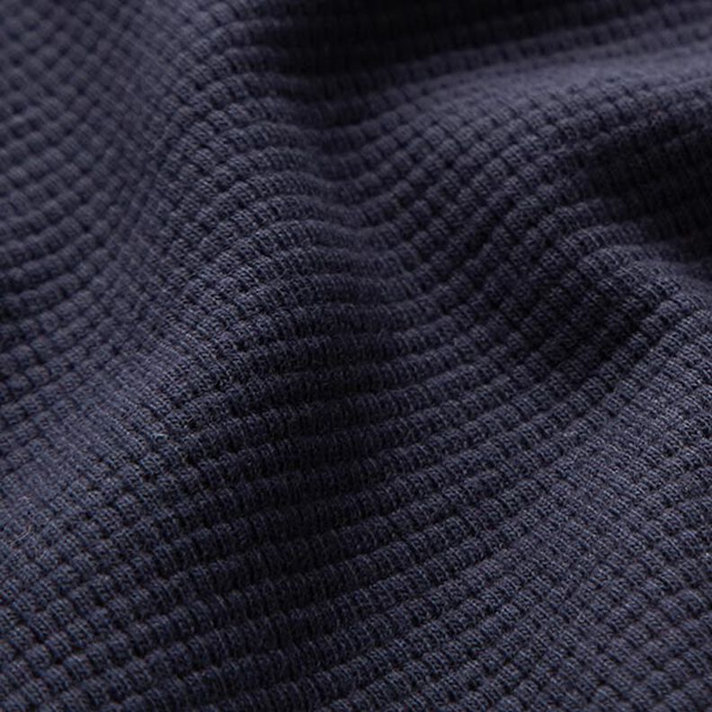 Mini Jersey de coton gaufré uni – bleu marine,  image number 3