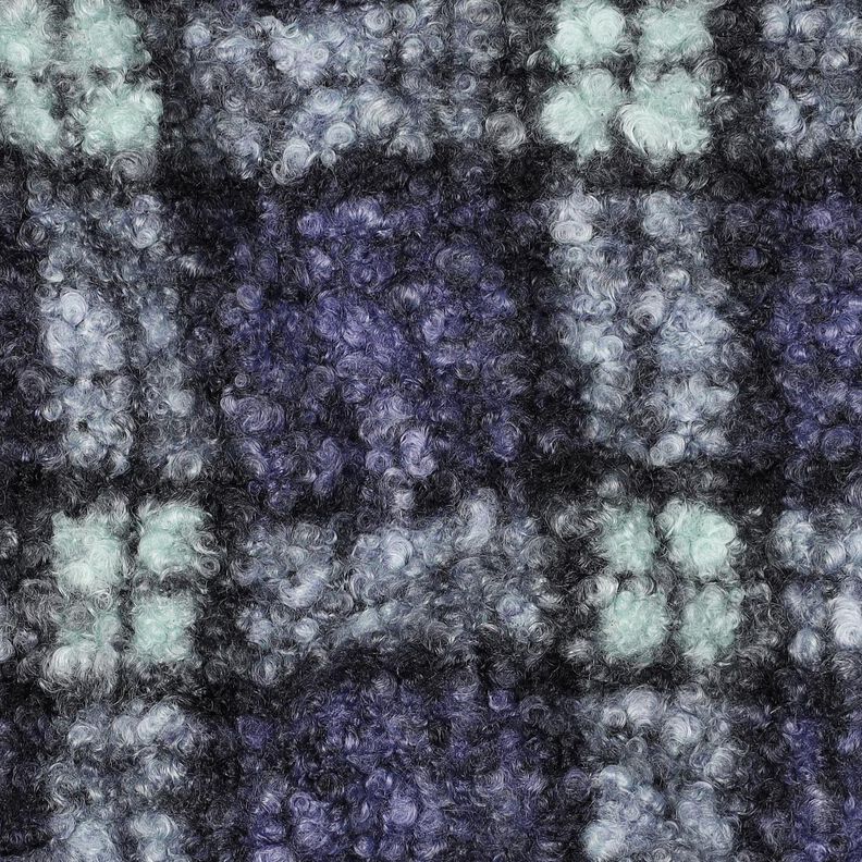 Tricot Bouclé Carreau – lilas/menthe clair, image number 2