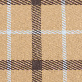 Tissu pour manteau en coton mélangé Grands carreaux – beige, 