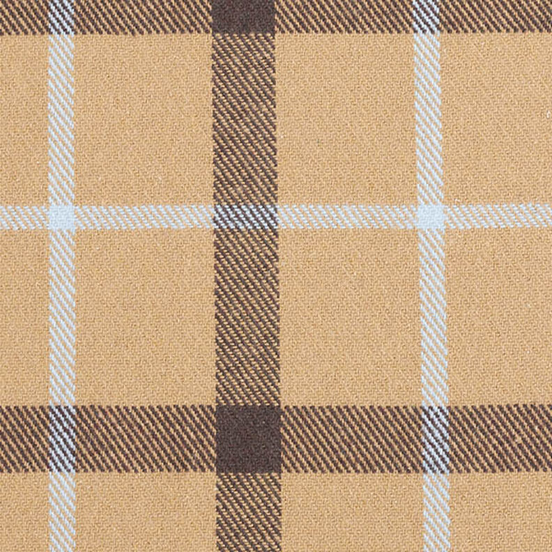 Tissu pour manteau en coton mélangé Grands carreaux – beige, image number 1