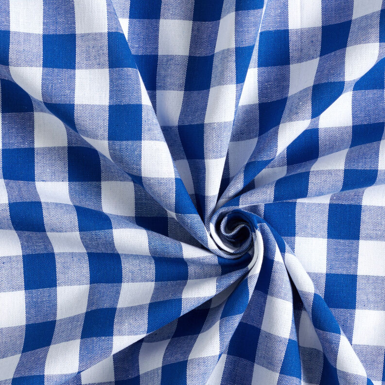 Tissu en coton Vichy à carreaux 1,7 cm – bleu roi/blanc,  image number 3
