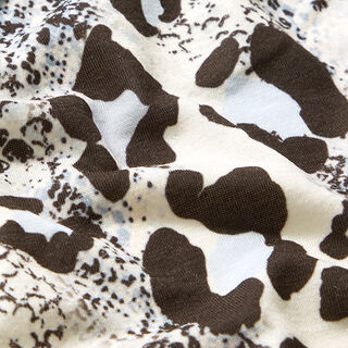 Jersey polyester Imprimé serpent – blanc/noir, 