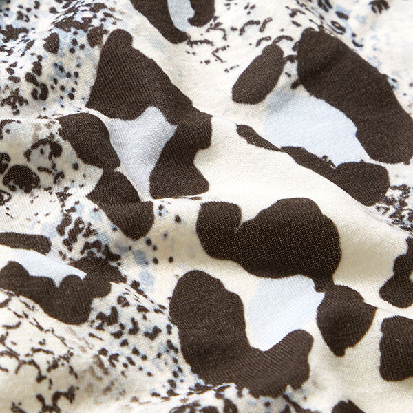 Jersey polyester Imprimé serpent – blanc/noir,  image number 2