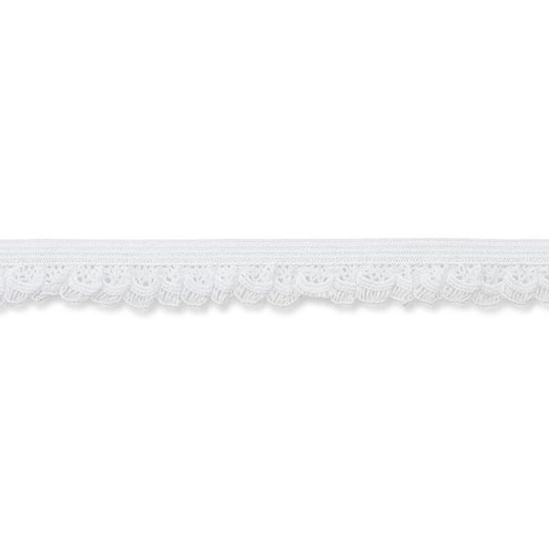 Dentelle ruchée élastique [15 mm] – blanc,  image number 2