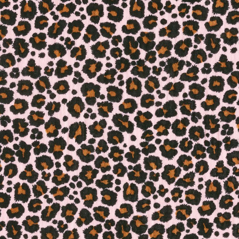 Tissu double gaze de coton Imprimé léopard – rosé/noir, image number 1