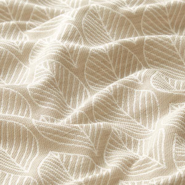 Tissu de décoration Jacquard Feuilles – beige,  image number 2