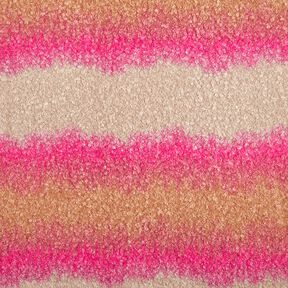Tissu pour manteau Tricot Bouclé dégradé de couleur – noix de cajou/rose vif, 