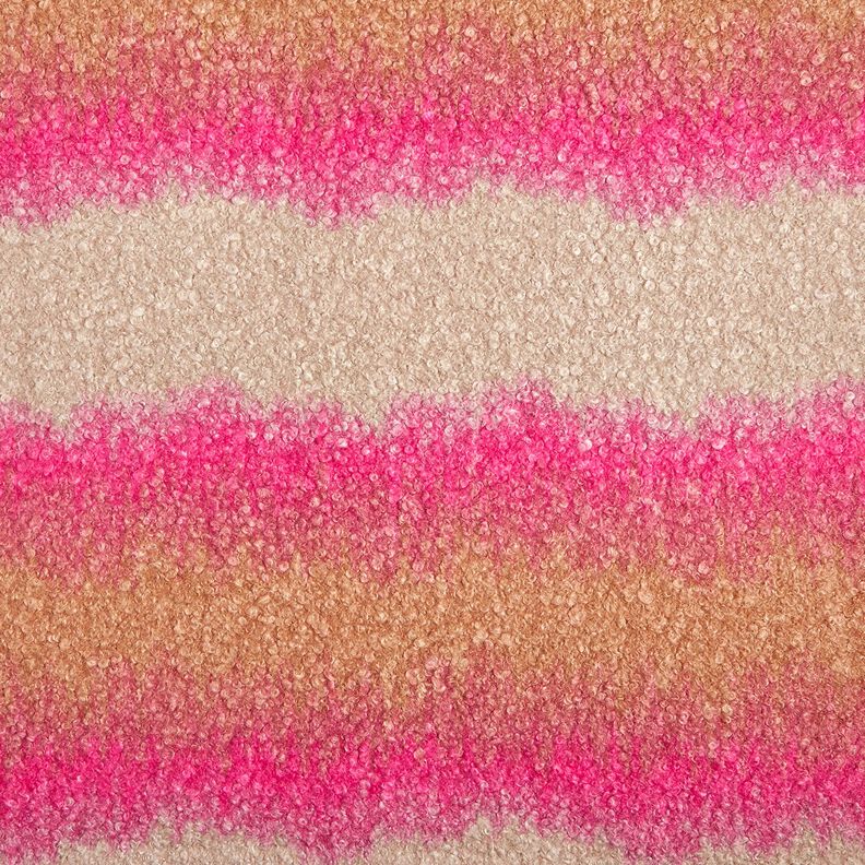 Tissu pour manteau Tricot Bouclé dégradé de couleur – noix de cajou/rose vif, image number 1