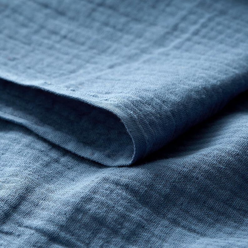 Tissu double gaze de coton – bleu jean, image number 5