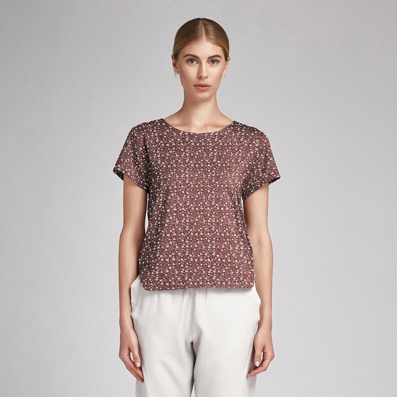 Popeline Mille-fleurs – bronze/blanc, image number 5