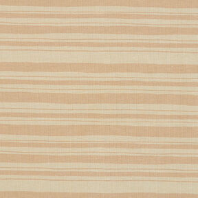 French Terry rayures irrégulières – brun faon/beige foncé, 