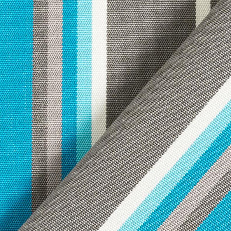 Toile pour store banne Rayures mixtes – gris/turquoise,  image number 5